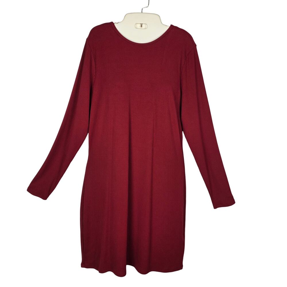 ✨ NWT Abercrombie & Fitch Burgundy Ribbed Bodycon Mini Dress XL